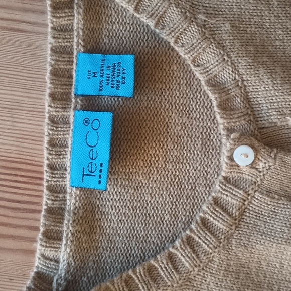 Vintage Tan Argyle Cardigan Sweater - Picture 2 of 5